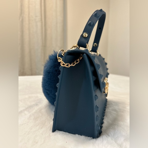 Navy Jelly Hand Bag purse - Picture 6 of 14